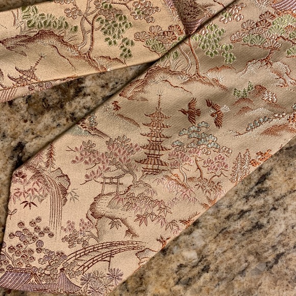 M. Yamamoto & Co Kyoto Japan Silk Tie Vintage Asian - Picture 2 of 4